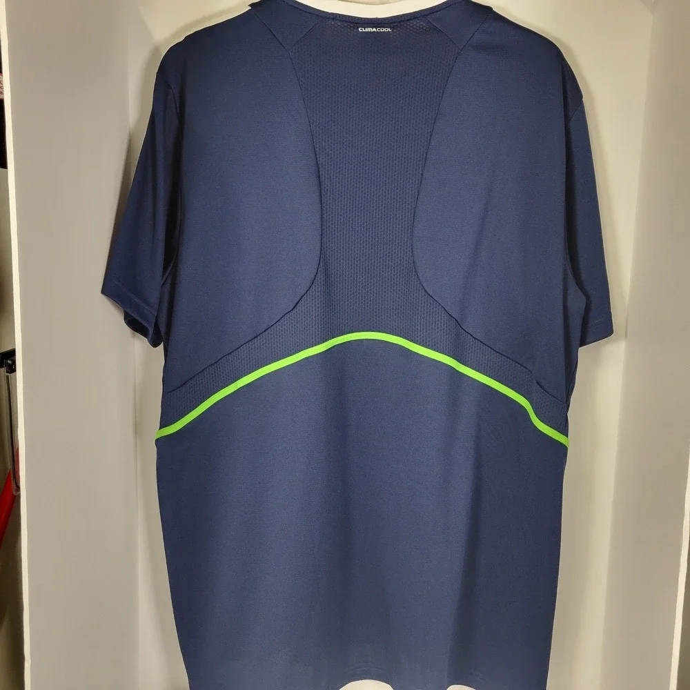 Adidas Mens W&S Open Cincinnati ClimaCool Tennis Shirt Navy Blue 2XL SS
